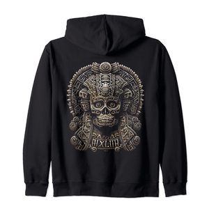 Mictlantecuhtli Mexican Aztec God Of Death Skull Zip Hoodie